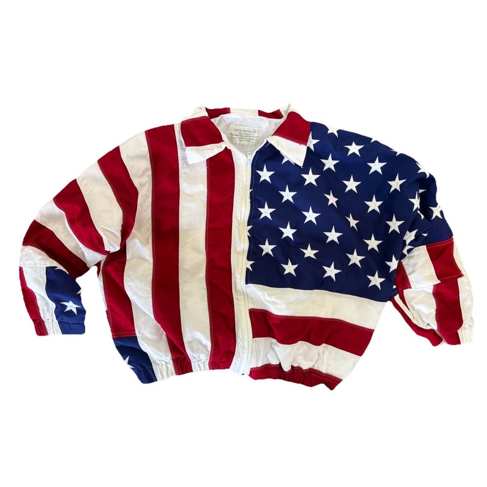 Limited Edition USA American Flag Vintage Jacket XL 1993 Full Zip AXL ROSE